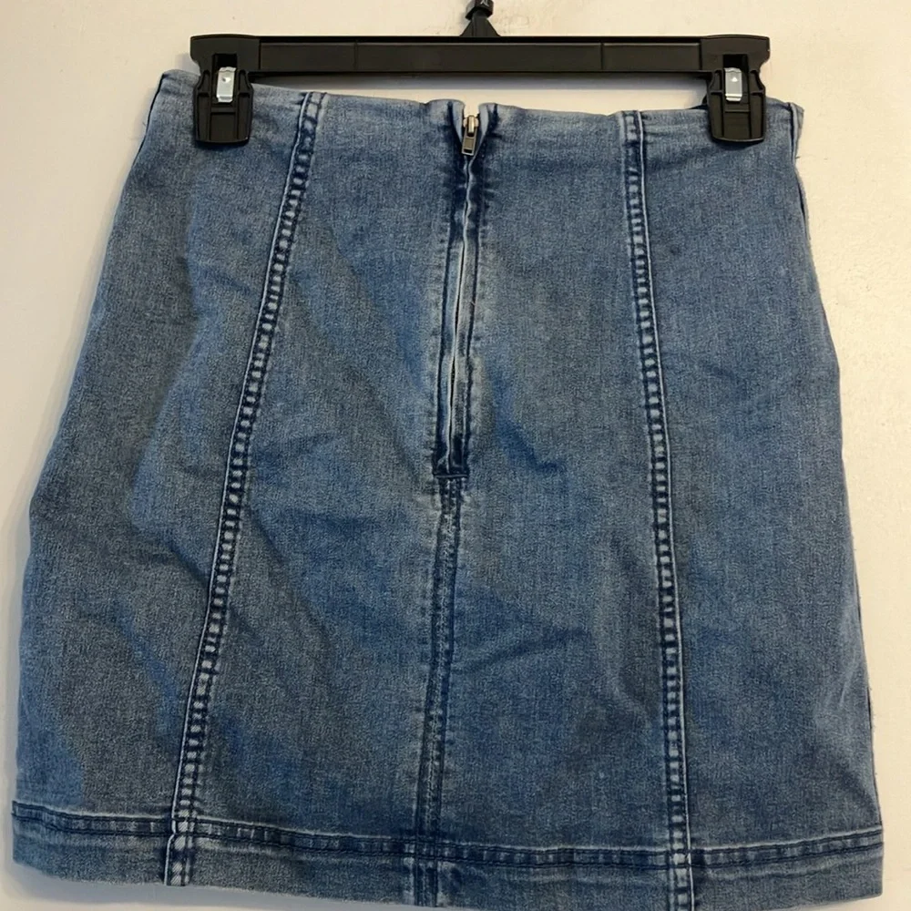 Free people denim stretch mini skirt